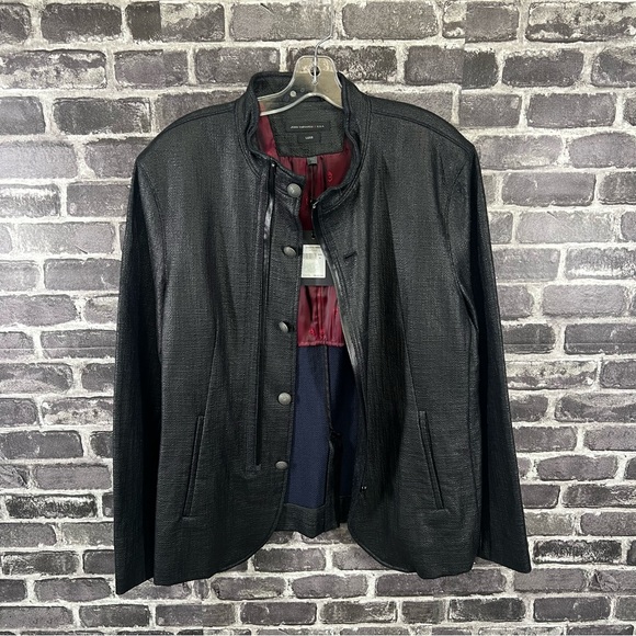 John Varvatos NWT faux leather cotton jacket - Picture 2 of 13